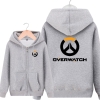 Overwatch logo-ul tricou negru cu fermoar Hoodie pentru barbati