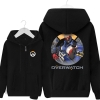 Overwatch soldatul 76 pulover barbati negru fermoar Hoodie