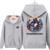 Overwatch soldatul 76 pulover barbati negru fermoar Hoodie