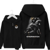 Fara Overwatch merch Mężczyźni czarny zip up sweter