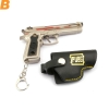 Playerunknown Pistol Model Pendant with Leather Case Key Chain