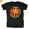 Red Hot Chili Peppers Schablonen-Schwarz-T-Shirt Hard Rock Graphic Tees