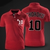 Slam Dunk Hanamichi Sakuragi Polos Polo Rouge pour Homme