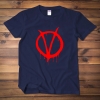 V til Vendetta V Logo Tshirt Hvid Mænd Tee