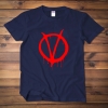 V for Vendetta V Logo Tshirt White Men Tee