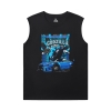 Racing Car Tee Cotton GTR Black Sleeveless T Shirt Mens