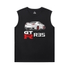 เสื้อยืดแขนกุดรถแข่งสีดํา XXL GTR เสื้อเชิ้ต