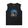 Vintage Anime Kujo Jotaro Tshirts JoJo Sleeveless T Shirt Đen