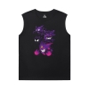 Pokemon T-Shirts Cotton Gengar Black Sleeveless Tshirt