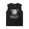 Gundam T-Shirt Vintage Anime ärmelloses T Shirt schwarz