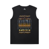 Cotton Shirts The Lord of the Rings Black Sleeveless Shirt Men