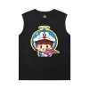 Doraemon Camisetas Quentes Tópico Gato Basquete Mangasless T Shirt