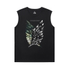 Attack on Titan Mens Graphic Sleeveless Shirts Anime Tees