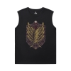 Ataque em Titan Sleeveless Camisa Sem Lado Vintage Anime Tee