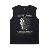 Chủ đề nóng Anime Tshirts tấn công trên Titan Sleeveless T Shirt Đen