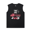 Cotton Jeep Wrangler Tshirts Car Men'S Sleeveless Graphic T Shirts