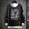 Anime Maskeli Binici Ceket Sahte İki Parçalı Sweatshirt