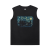 Famosa pintura camiseta sem mangas hot topic starry sky tee shirt