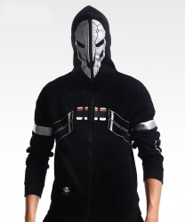 Quality Overwatdh Reaper Cospaly Hoodie Full Zipper Sweatshirt For Men Boy
