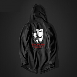 Serin V için Vendetta uzun hoodie siyah erkekler Kapüşonlu Sweatshirt