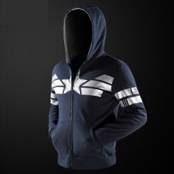 Marvel Captain America Cosplay Hoodie siêu anh hùng Blue Zipper áo len cho thanh thiếu niên