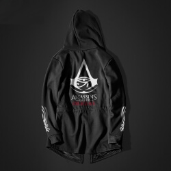 Assassin ' s Creed origens longa camisola Cosplay capuz preto para homens