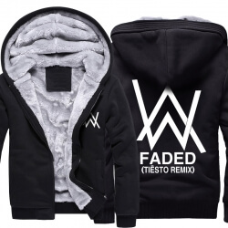 Hoodies grossos de inverno Alan Walker Casaco de inverno desbotado