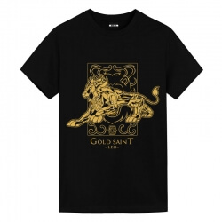Saint Seiya Leo Black T-Shirts Anime T Shirt Design