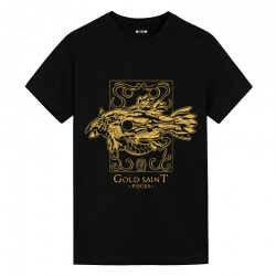 물고기 자리 블랙 티셔츠 Saint Seiya Cool Anime Shirts