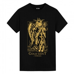 Saint Seiya Virgo Black Tshirt 애니메이션 T 셔츠 온라인