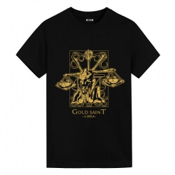 Camisetas pretas de Saint Seiya Libra Melhores Camisetas Anime