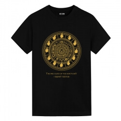 Brozing Fire clock Tee Saint SeiyaアニメグラフィックTシャツ