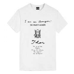 Manuscript Design Tee Shirt Thor Marvel Men'S Clothing