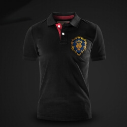 İttifak Aslan logosu Polo gömlek dünyası warcraft Oyunu Polo T-shirt erkekler için