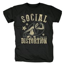 Cămăși tricou Distorsiunea socială în bandă Tricou din metal metalic Punk Rock