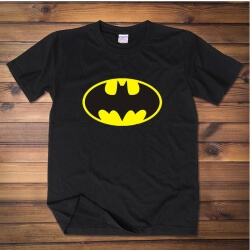 Batman T Shirt Karikatür Ekip boyun Tee Kısa Kollu