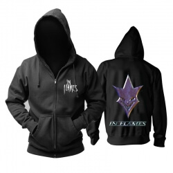 Flames Kapşonlu Tişörtü İsveç En İyi Metal Rock Hoodie