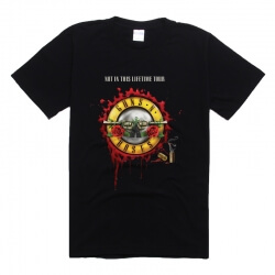 Siyah Guns N Roses Rock Grubu Tshirt