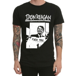 T-shirt noir de Reagan en métal lourd de fer 