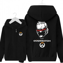 Blizzard Overwatch Soldier 76 Hoodie For Boys Black Sweater