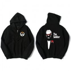 Blizzard Overwatch soldado 76 camisola homens camisola preta