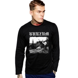 Burzum Siyah Metal Tee varg vikernes Uzun Kollu Tişört