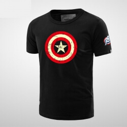 Captain America Tee Shirt Black Men Tee