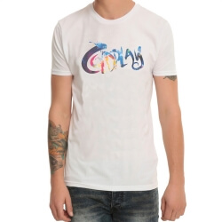 เสื้อยืดวงดนตรีของ Coldplay Metal Rock สีขาว