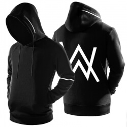 Cool Alan Walker falmet pullover hoodie sort 3XL sweatshirt