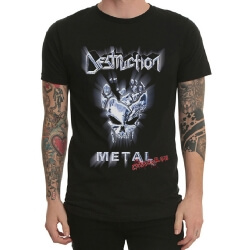 Cool Destruction Band Rock T-Shirt para Homem