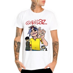 Cool Gorillaz Rock T Shirt White