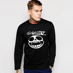 Mát mẻ Gorillaz T-Shirt nhạc Rock đội Long Sleeve Tee