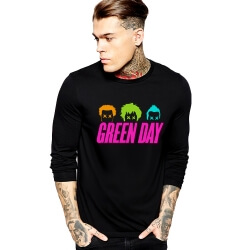 Cool Green Day T-Shirt Muzica Rock Echipa Tee cu maneca lunga