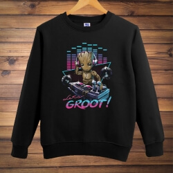 Cool Groot Hoodie ผู้พิทักษ์ของเสื้อกันหนาวสีดำของ Galaxy Black